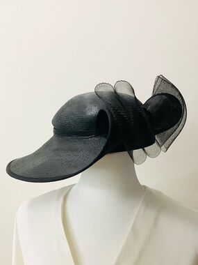 Peter Bettley London Formal Sisal Hat w/ Sculpted Bow Accent, 🇬🇧
